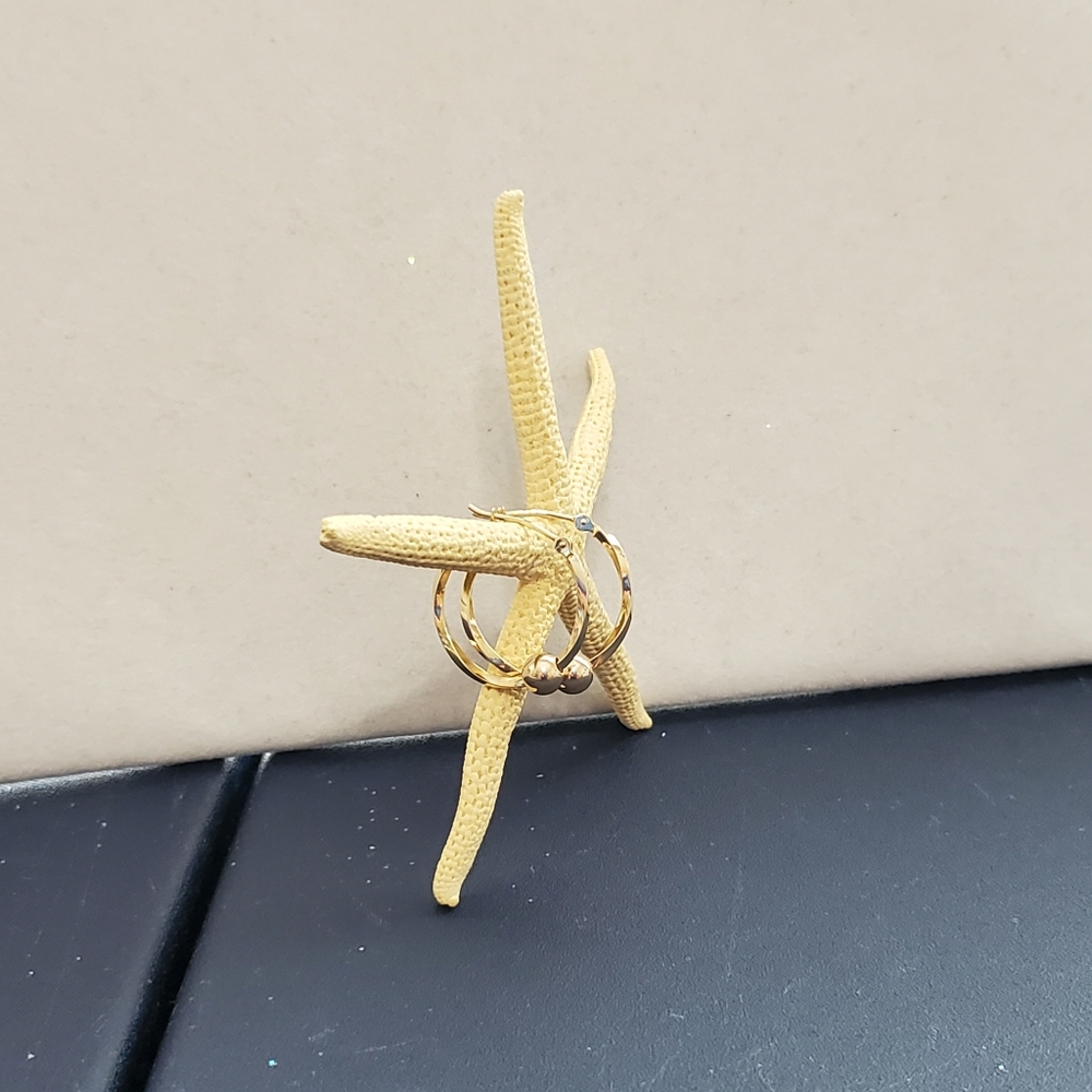 10K Yellow Gold Hoop Earrings - Picture 11 of 14